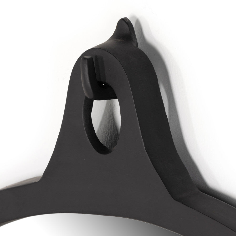 Hyde Round Mirror-Black Aluminum