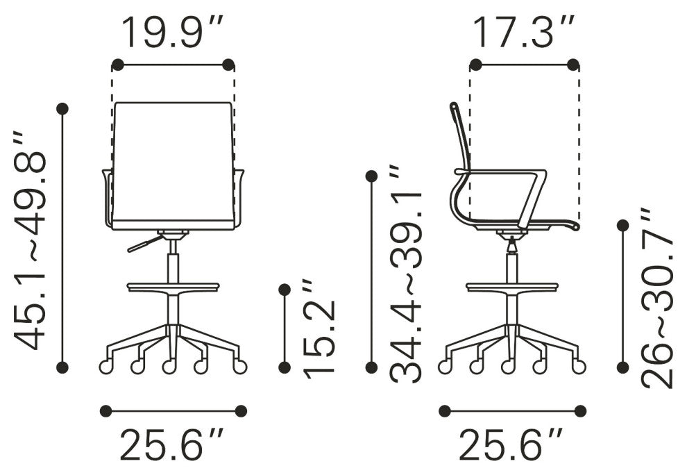 Computer Work Desk Chair, Fabric, Steel, Black, Chrome, Home Business Office