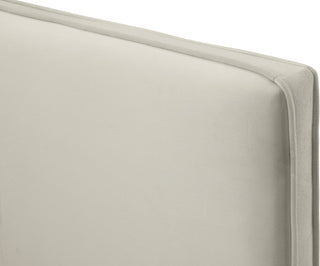 Geri Velvet Upholstered Bed, Cream, Twin