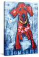 "Red Star Puppy" Painting Print on Wrapped Canvas, 12"x18"