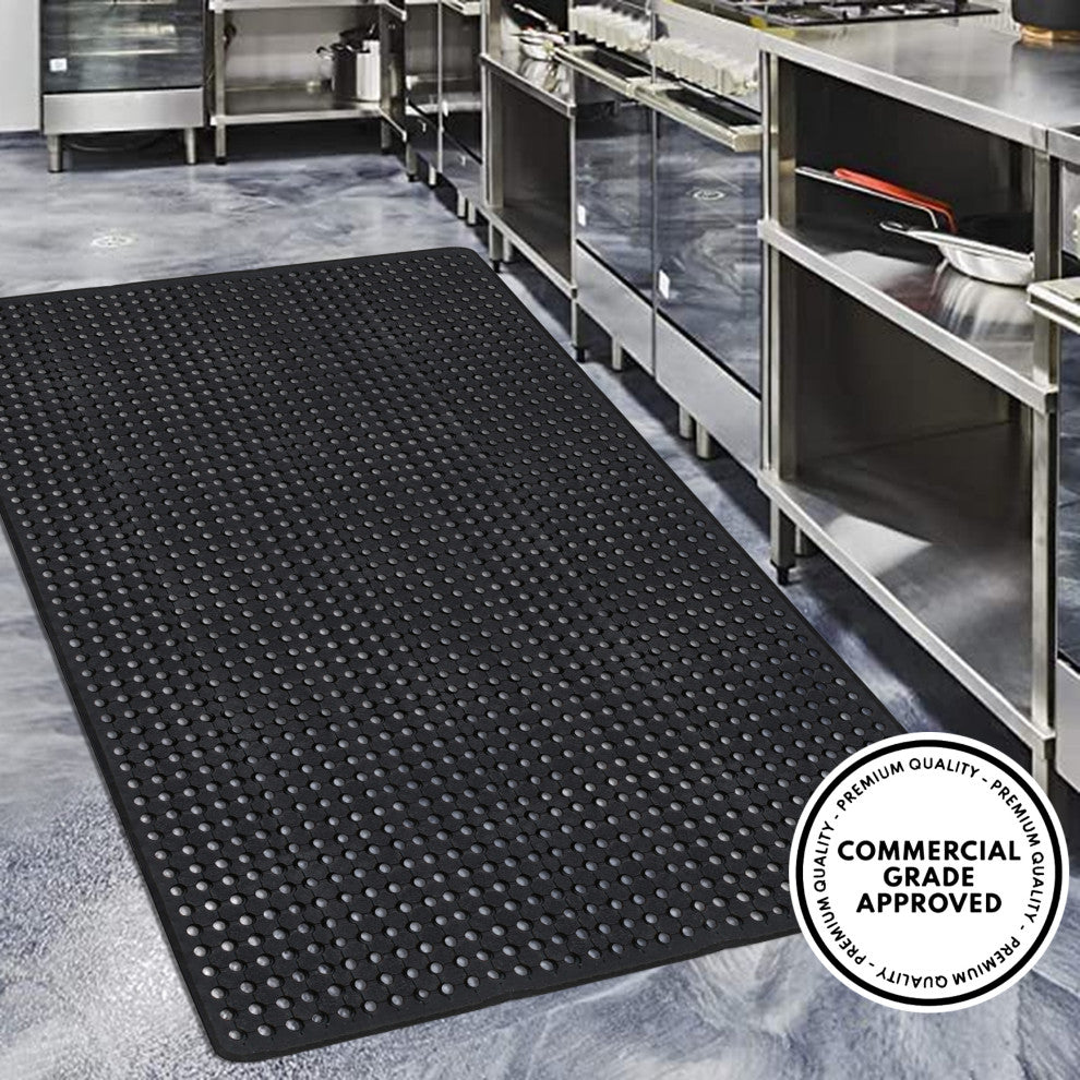 A1HC Checkered Holes Multi-Utility Commercial Large Scrapper Doormat 48"x72"