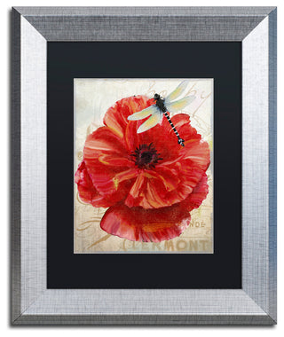 Color Bakery 'Le Pavot Dragonfly', Silver Frame, Black Mat, 11x14