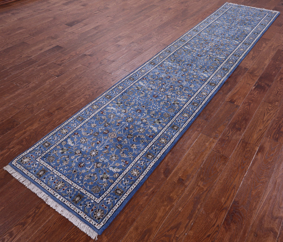 Runner Persian Nain Hand Knotted Wool & Silk Rug 2' 7" X 12' 3" - Q13151