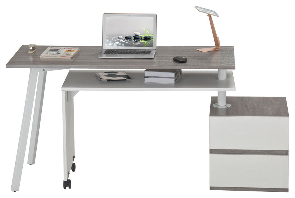 Techni Mobili Rotating Multi-Positional Modern Desk . Color: Gray