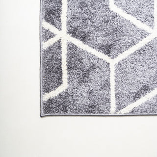 Tumbling Blocks Modern Geometric Gray/White 8'x10' Area Rug