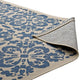 Ariana Vintage Floral Trellis 9x12 Indoor and Outdoor Area Rug, Blue and Beige