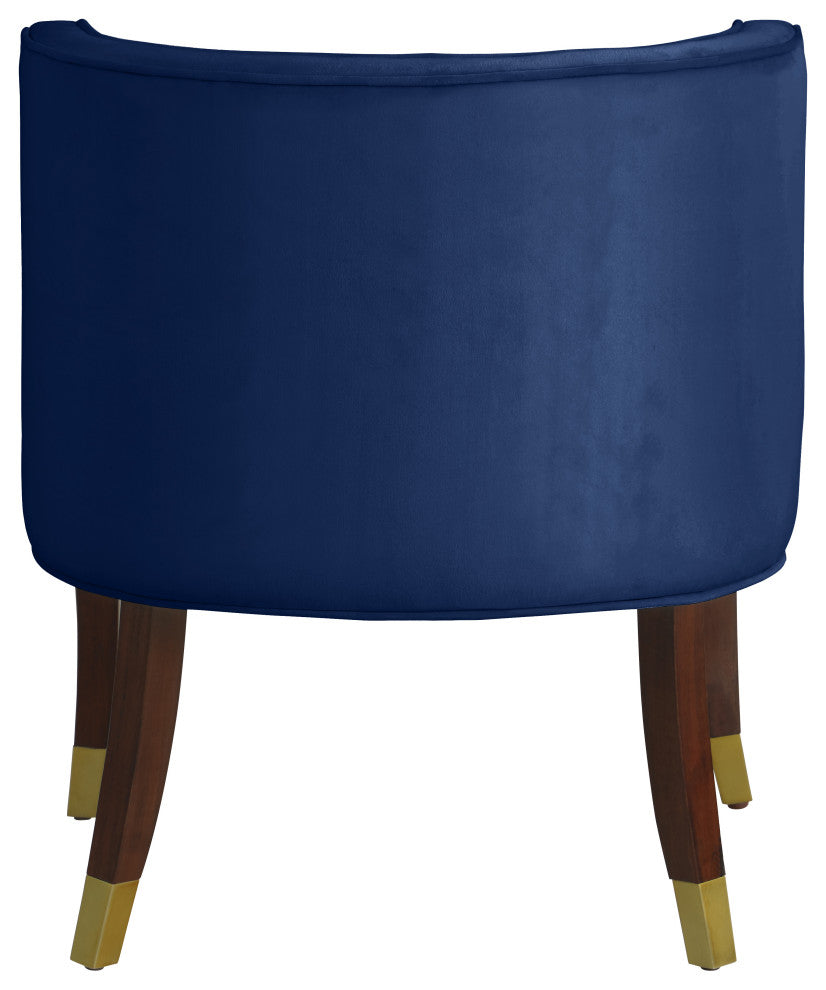 Perry Velvet Upholstered Dining Chair (Set of 2), Navy