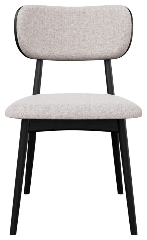 Claudia Side Chair, Set of 2, Harvest Jute Upholstery, Ebano