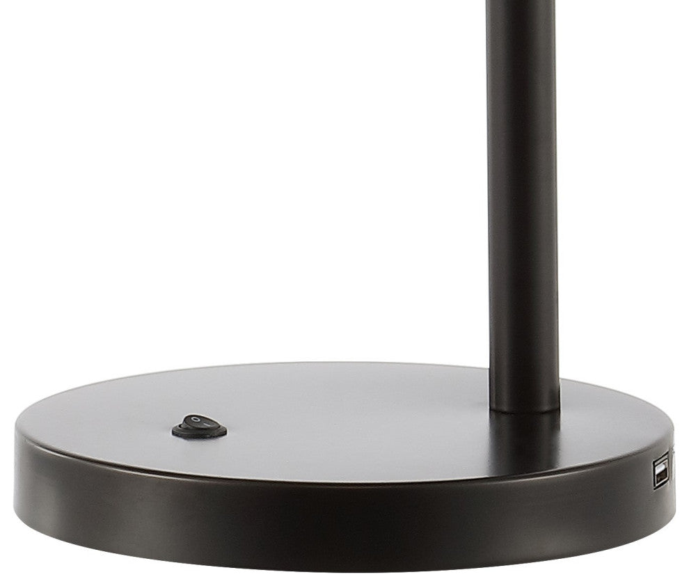 Troy 24" Classic Iron LED Task Lamp With USB Charging Port, Oil Rubbed Bronze