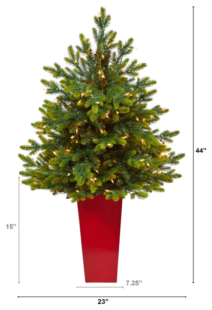 44" North Carolina Fir Faux Xmas Tree W/150 Clear Lights & 563 Bendable Branches