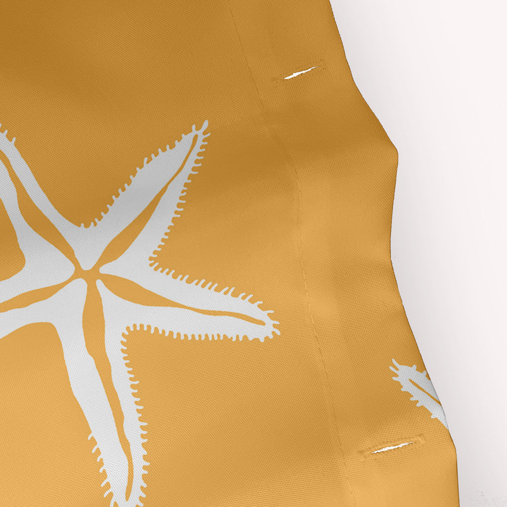 70"Wx73"L Starfish Shower Curtain, Egg Yolk Yellow