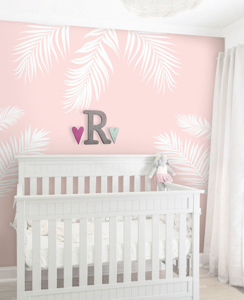 Palm Leaves Wall Decal, White
