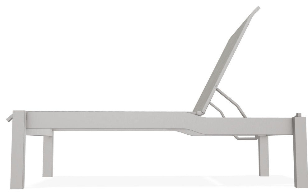 Leeward Sling Stackable Outdoor Chaise Lounge, Smoke/Warm Gray
