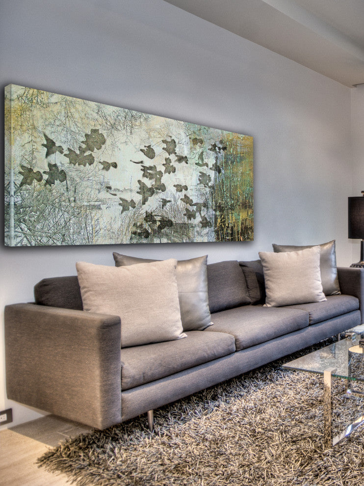 "Silver Flock" Painting Print on Canvas by Tracy Silva Barbosa