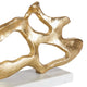 Wide Abstract Driftwood Shape Sculpture Coastal Modern White Marble Gold Metal