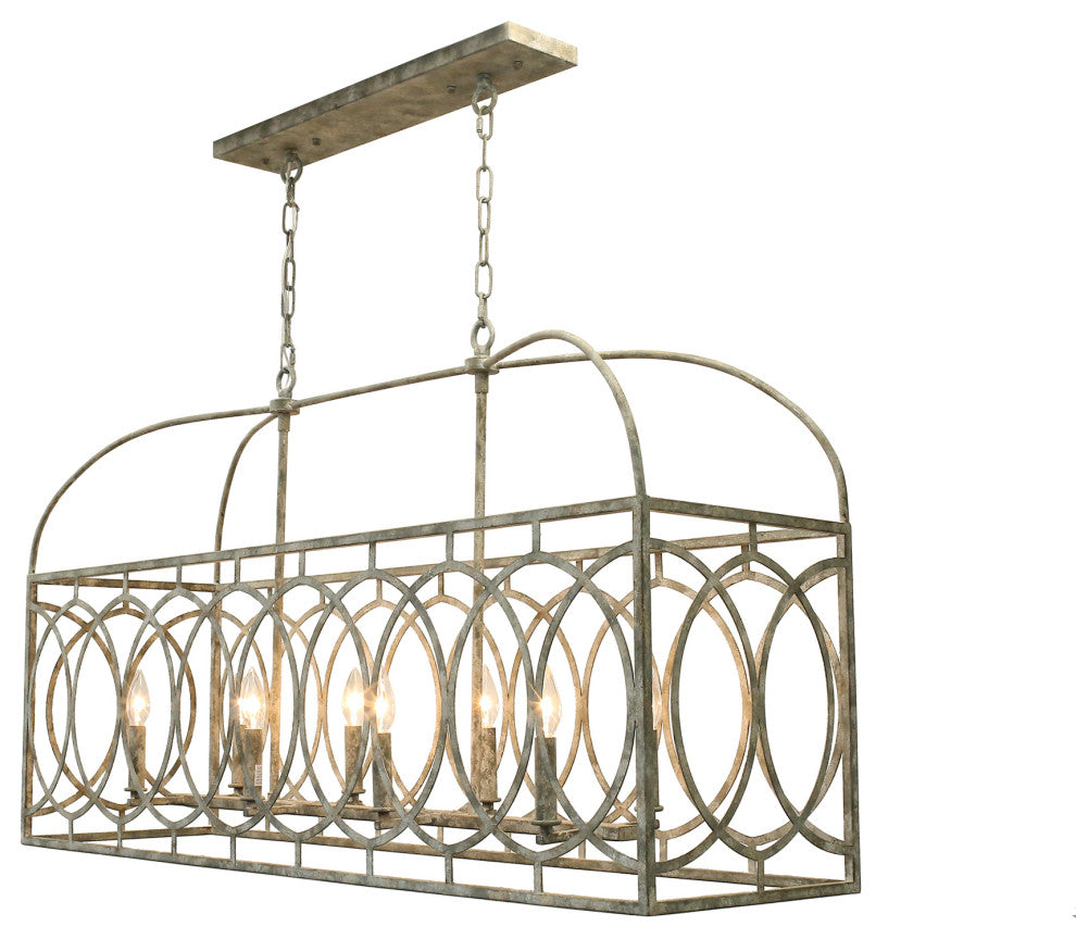 Marlo Gray Large Rectangular Chandelier, 46"