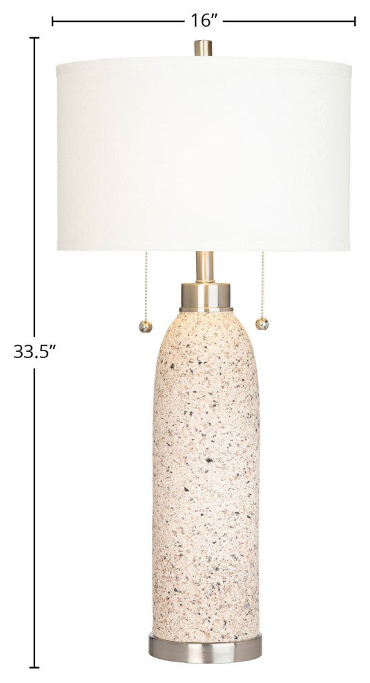 Tristan 34" Twin Pull Chain Table Lamp With Drum Shade, Beige