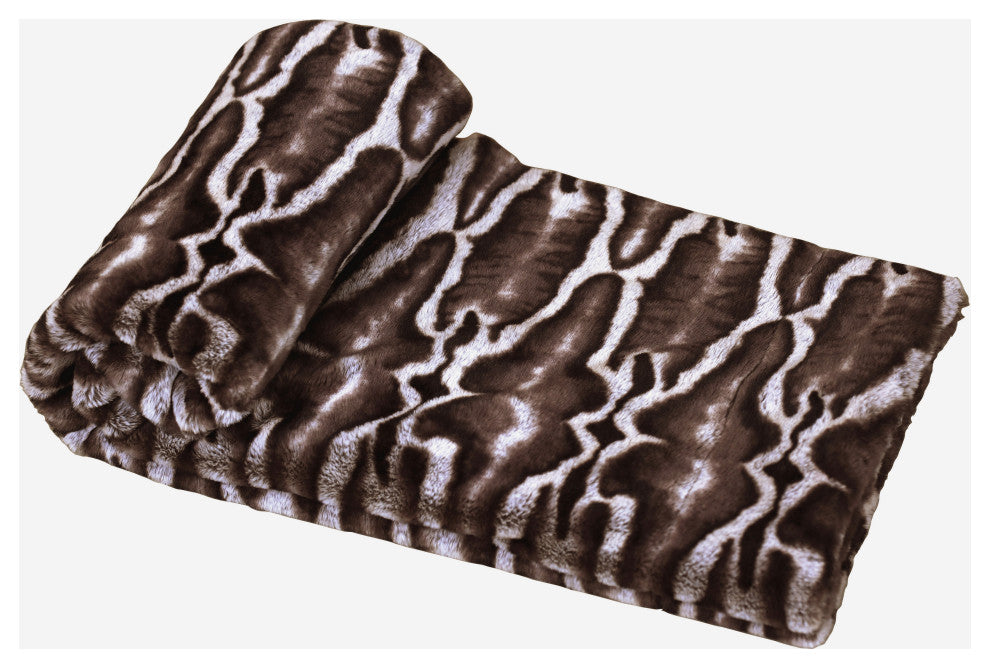 Printing Faux Fur Throw Blanket, Meru GEO Pure Cashmere, 50'' x 60''
