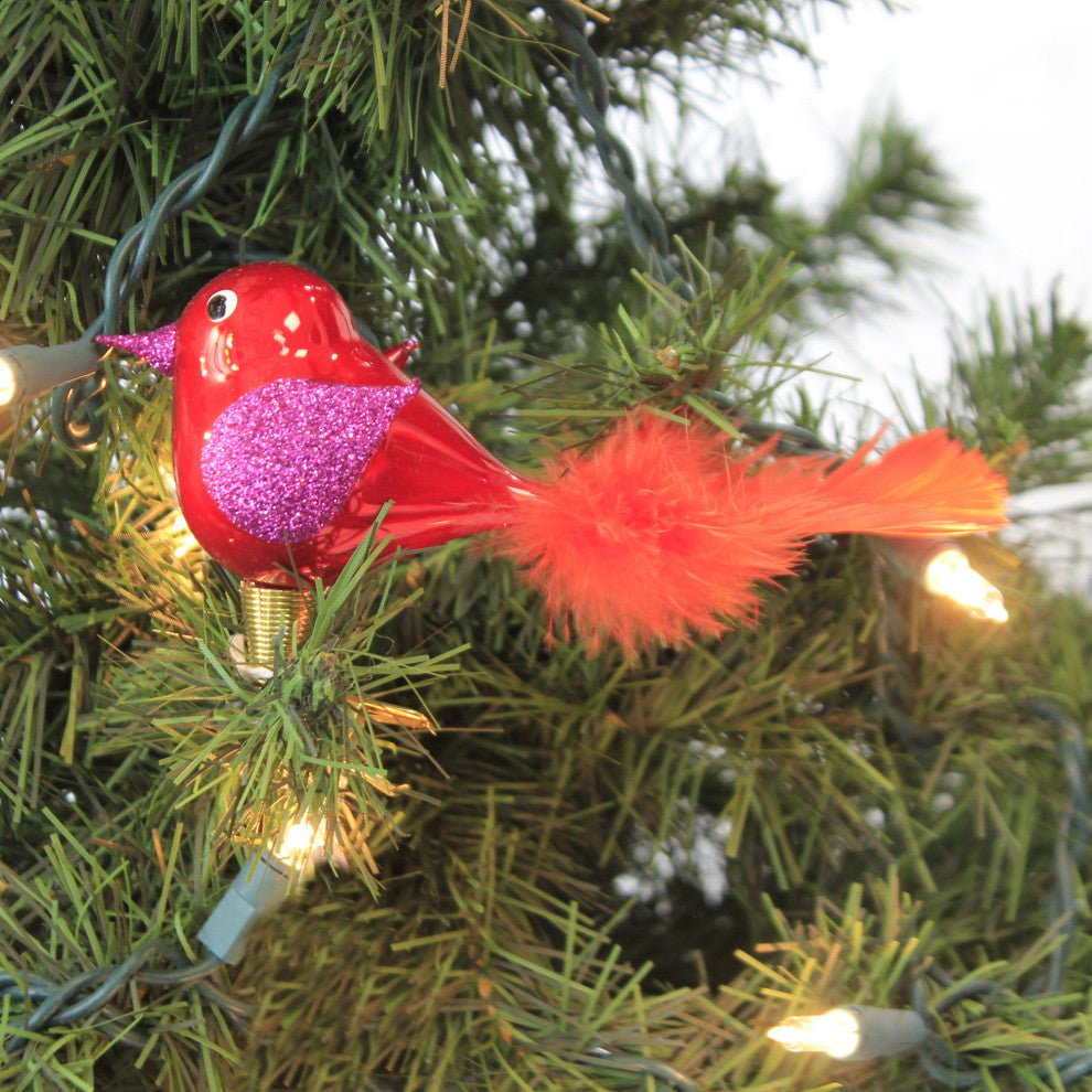 Christina's World Retro Chick Clip On Ornament Bird Czech Republic Bir282 Red