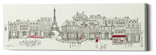 Epic Graffiti "World Cafe II Paris" Giclee Canvas Wall Art, 20"x60"