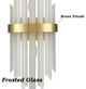Modern Gold Wall Sconces Set of Two With Crystal Frosted Glass