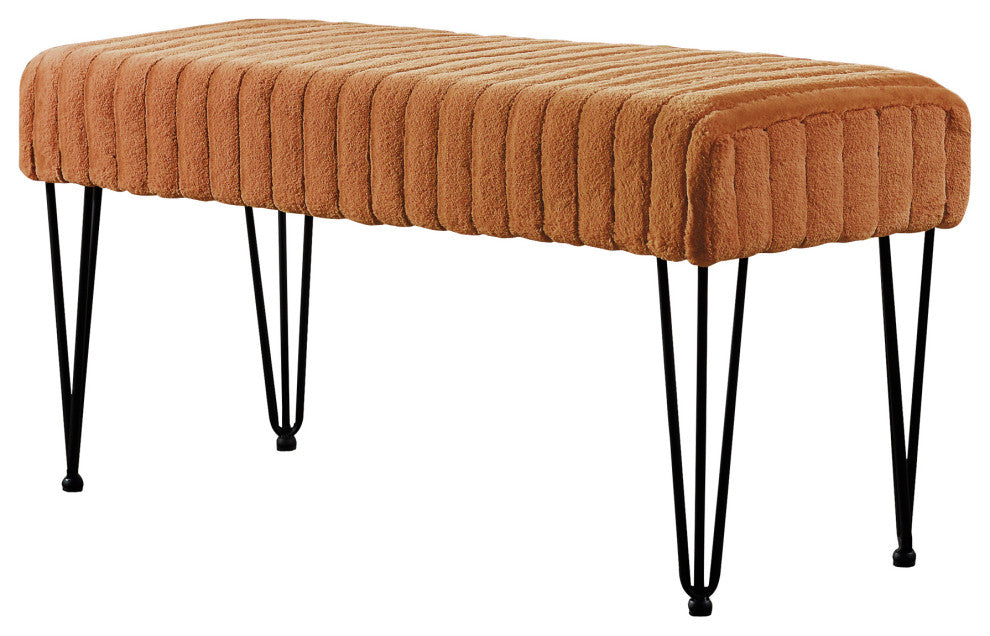 Serenta Super Mink Ottoman, Honey Ginger, 46''x16''x22''
