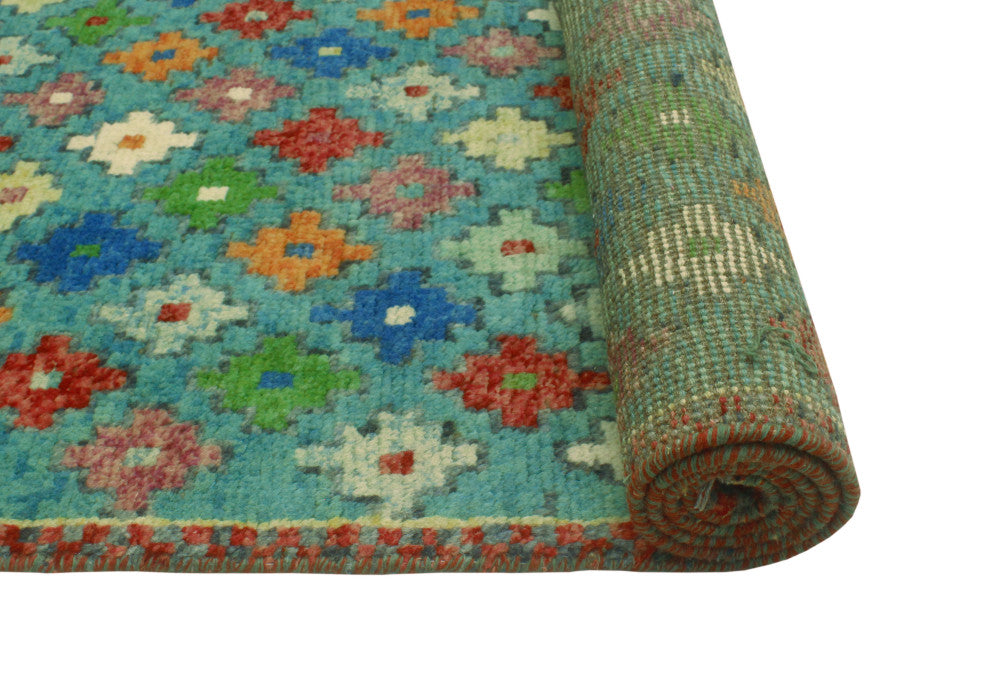 Balochi Adeben Light Green/Ivory Rug, 4'10x7'11