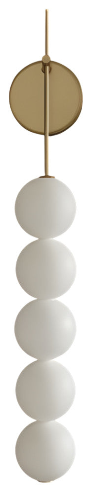 Modern Golden Wall Lamp with Light Spheres for Living Room, Bedroom, Glass, Cool Light