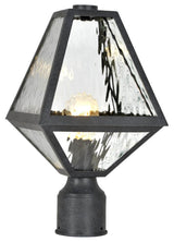 Glacier 1 Light Outdoor Lantern Post in Black Charcoal