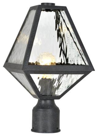 Glacier 1 Light Outdoor Lantern Post in Black Charcoal