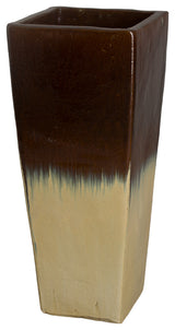 Square Tall Planter, Cream/Java Large 15x35