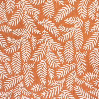Nevis Palm Frond Indoor/Outdoor, Orange/Cream, 5' Square