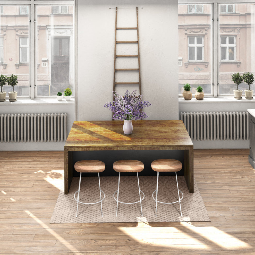 Diya Countoured Counter Stool Set of two, Natural and White