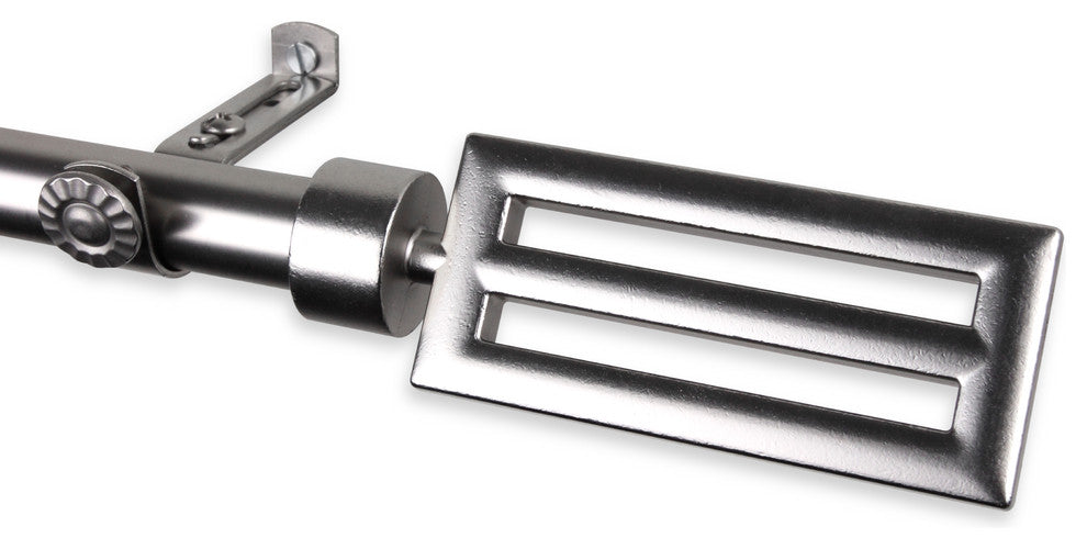 Mabel 13/16 inch Corner Window Curtain Rod, Satin Nickel, 66-120"