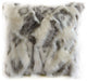 Plutus Ivory,Gray Ivory Rabbit Fur Animal Faux Fur Luxury Throw Pillow, 24"x24"