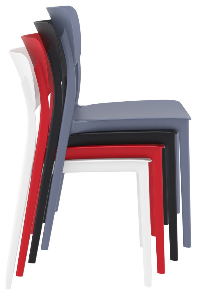 Monna Outdoor Dining Chair, Set of 2, White