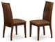 Ipswich Dining Chair With Linen Fabric Fabric Sea In Mahogany- Set Of 2