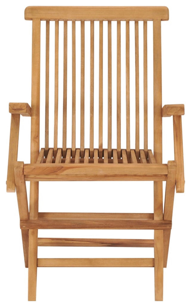 Vidaxl Garden Chairs With Light Blue Cushions, Set of 2, Solid Teak Wood