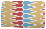 Upscale Getaway Multi Colored Picks Geometric Print Bath Mat, Gold, 21"x34"