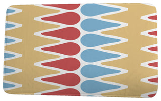 Upscale Getaway Multi Colored Picks Geometric Print Bath Mat, Gold, 21"x34"