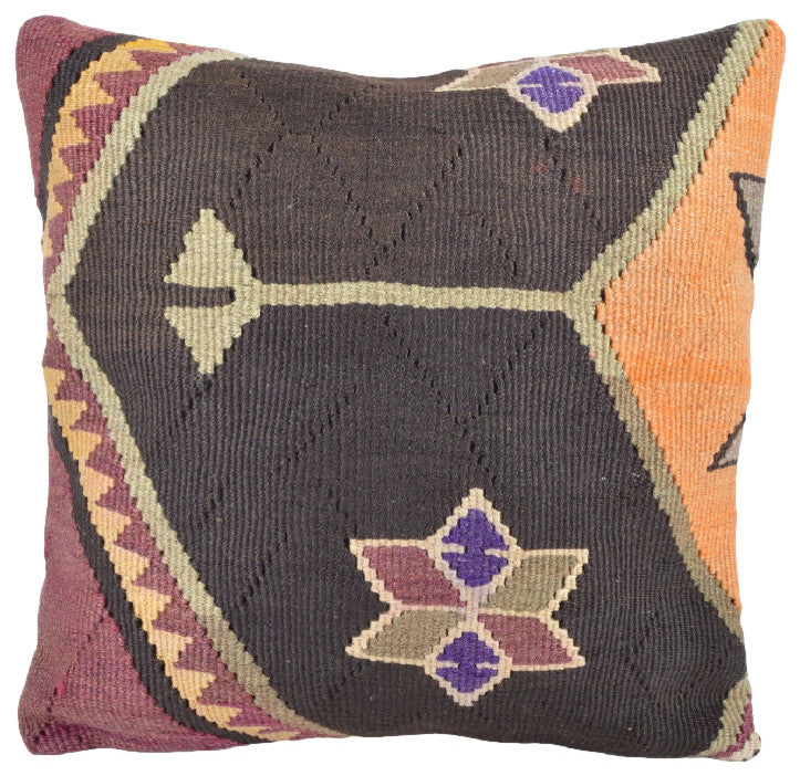Geometric Hand Woven Turkish Kilim Pllow Cover
