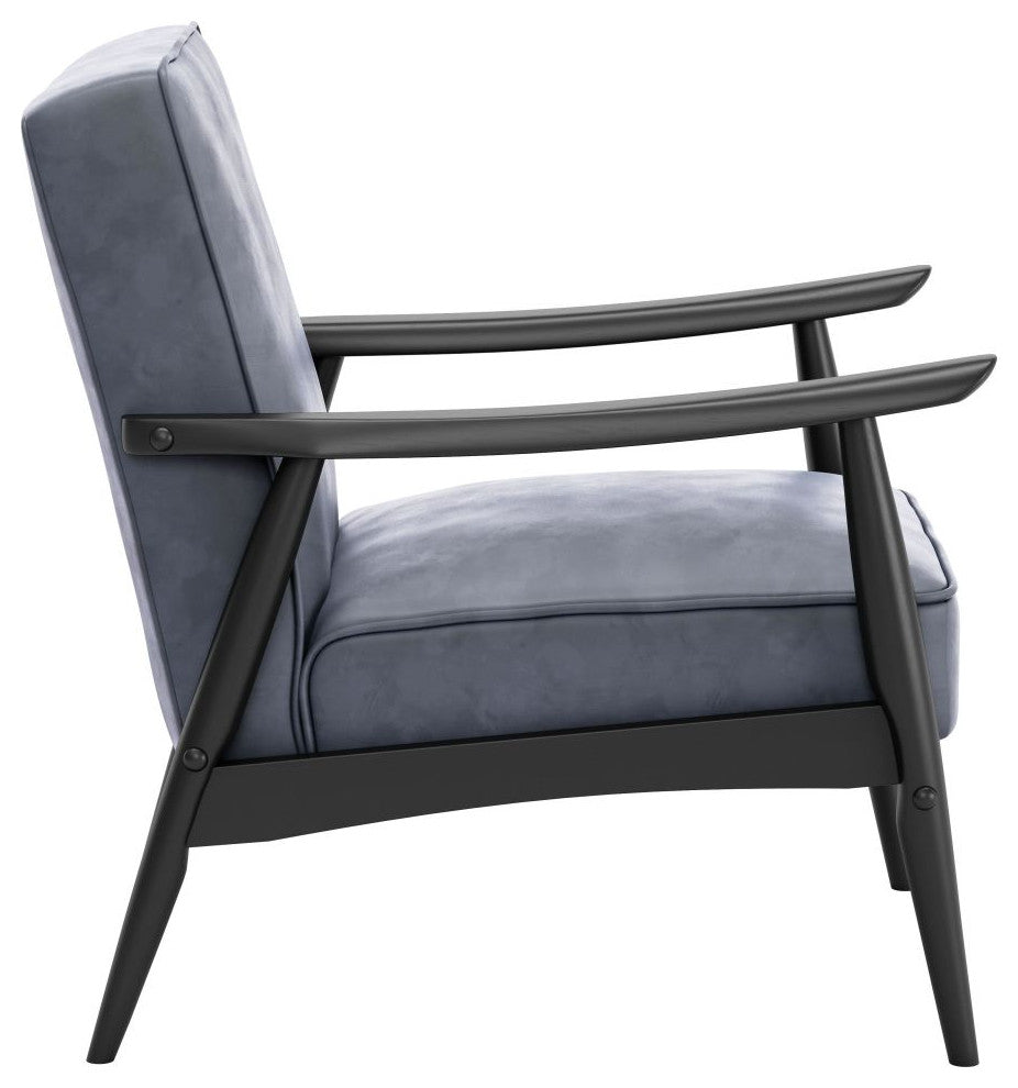 Rocky Velvet Arm Chair Gray