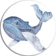 Watercolor Whale, Animal Painting Large Disc Metal Wall Art, 11"