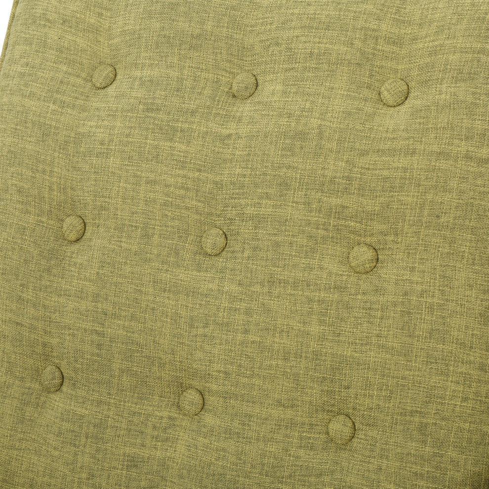 Mason Mid-Century Modern Button Tufted Fabric Recliner, Fabric/Muted Green, Set of 2