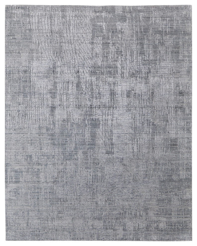 Kinton Modern Abstract, Blue/Silver, 12'x15' Area Rug