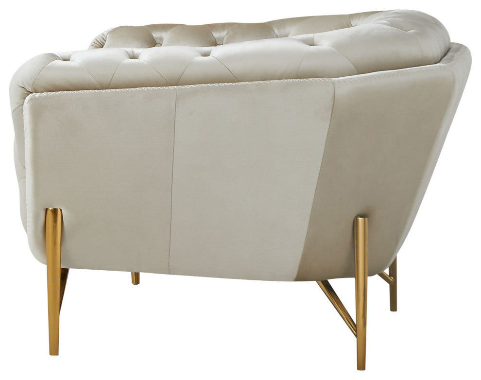Divani Casa Stella Transitional Beige Velvet Chair