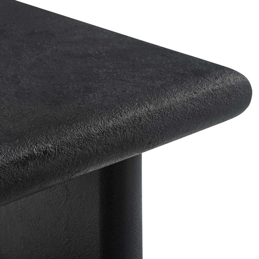 Relic Concrete Textured Coffee Table - Black