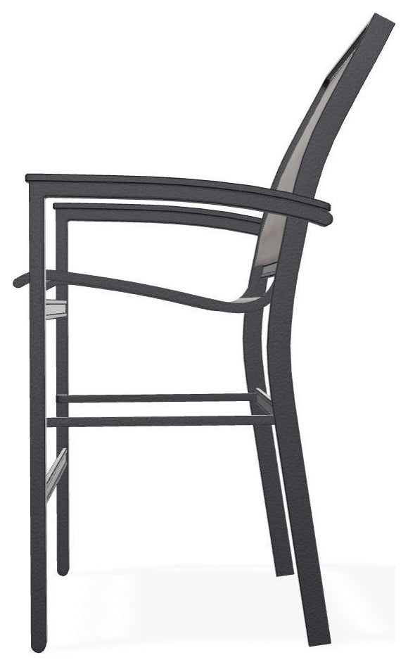 Bazza Sling Balcony Height Stackable Outdoor Stool, James/Black