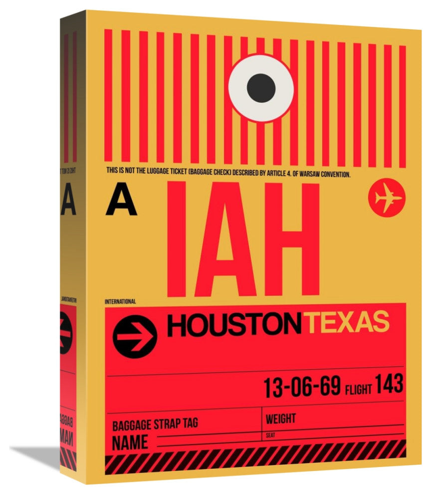 "IAH Houston Luggage Tag 1" Fine Art Print
