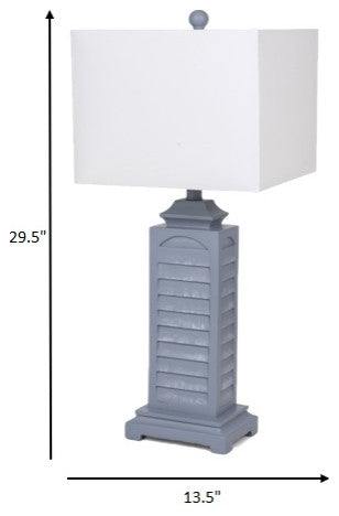 Set of 2 Light Blue Slatted Table Lamps